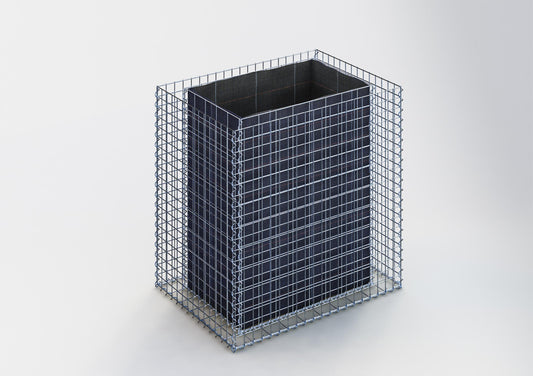 Högbädd, fyrkantig 100 cm x 100 cm x 70 cm (L x H x D), maskstorlek 5 x 5 cm, väggtjocklek 10 cm