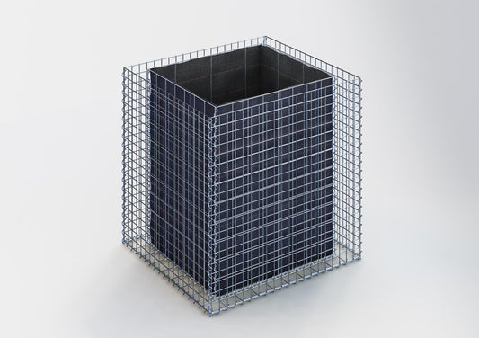 Högbädd, fyrkantig 100 cm x 100 cm x 90 cm (L x H x D), maskstorlek 5 x 5 cm, väggtjocklek 10 cm