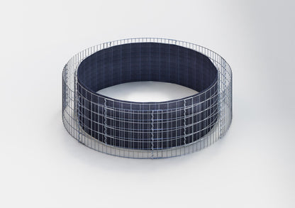 Rond verhoogd bed, buitendiameter 202 cm, hoogte 50 cm, maaswijdte 5 x 10 cm, wanddikte 15 cm