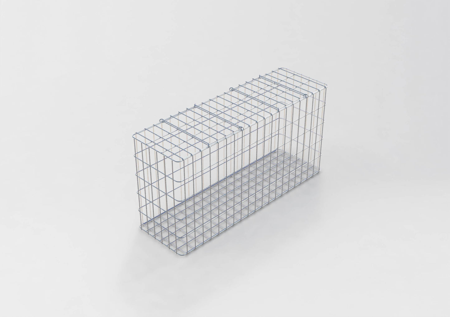 Gabion hot-dip galvanized 102 cm x 52 cm x 32 cm, mesh size 5 cm x 10 cm, fully welded