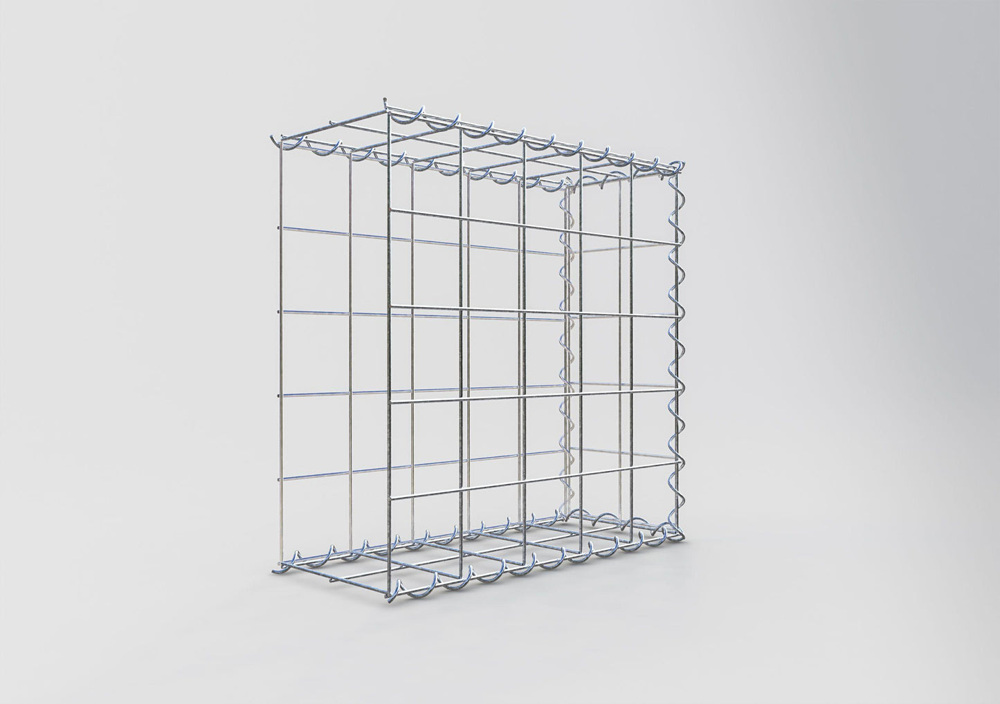 Opvokset gabion type 2 50 cm x 50 cm x 20 cm (L x H x D), maskestørrelse 10 cm x 10 cm, spiral