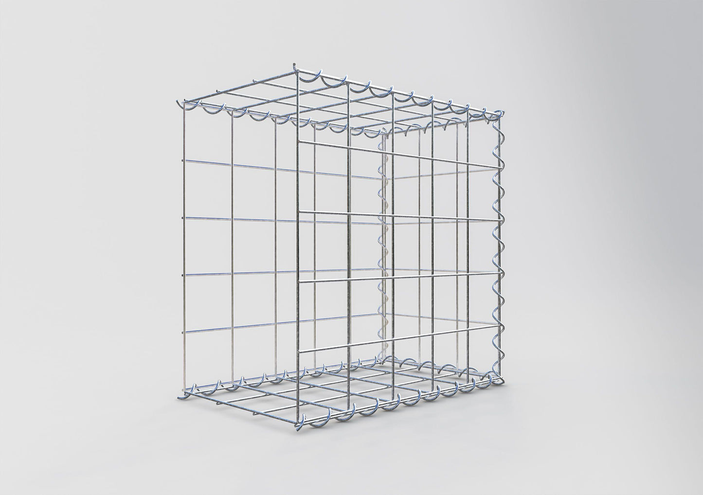 Gabbione aggiuntivo tipo 2 50 cm x 50 cm x 30 cm (L x H x P), dimensione maglia 10 cm x 10 cm, a spirale