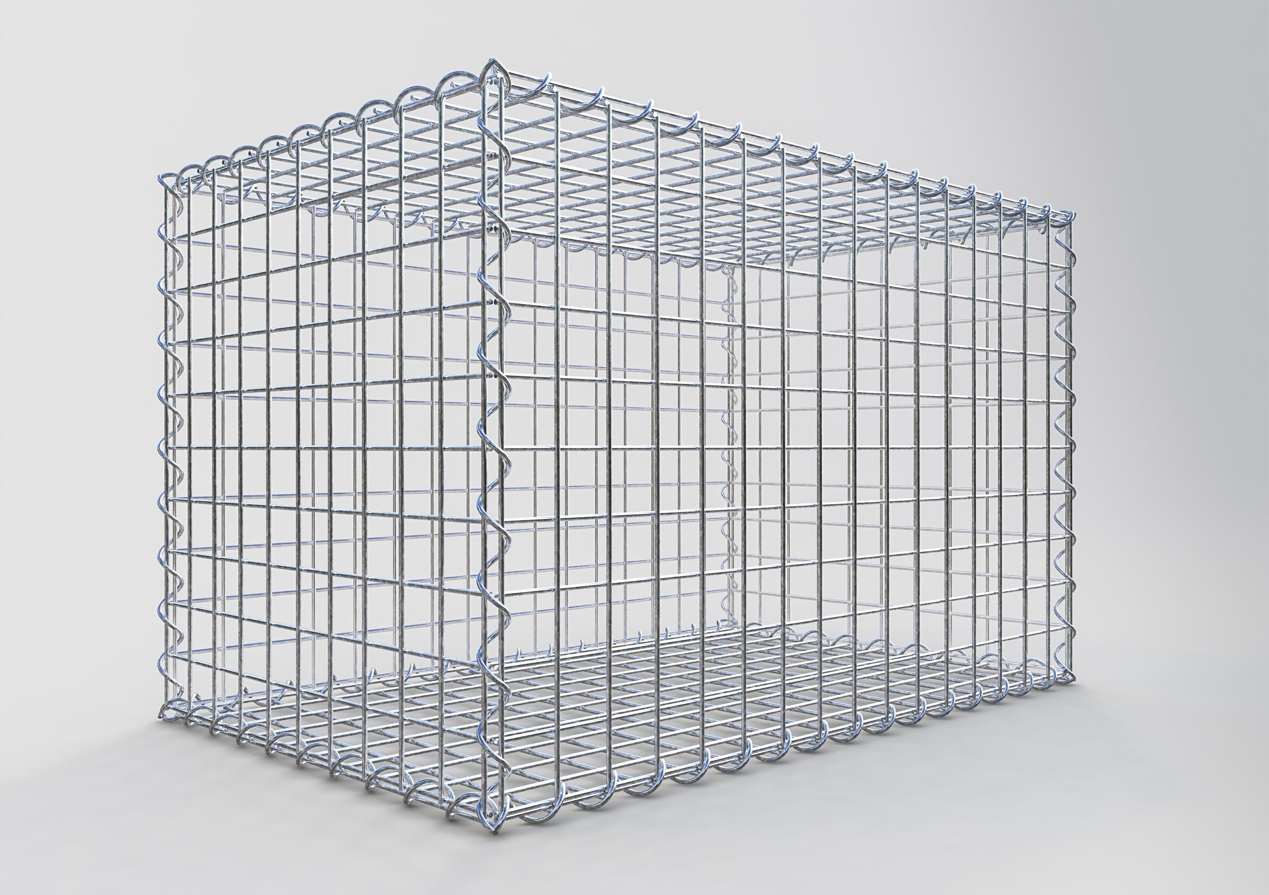 Gabion 80 cm x 50 cm x 50 cm (L x H x D), maskestørrelse 5 cm x 5 cm, spiral