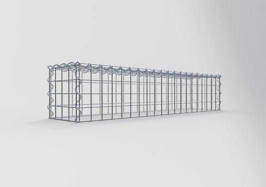 Gabion rapporté type 3 100 cm x 20 cm x 20 cm (L x H x P), mailles 5 cm x 5 cm, spirale