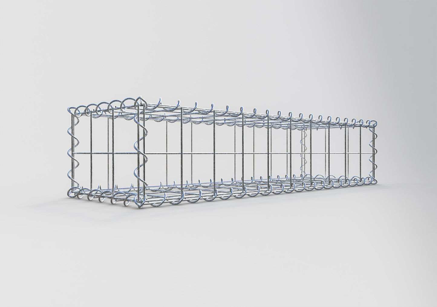 Gabion 100 cm x 20 cm x 30 cm (L x H x D), maskestørrelse 10 cm x 10 cm, spiral