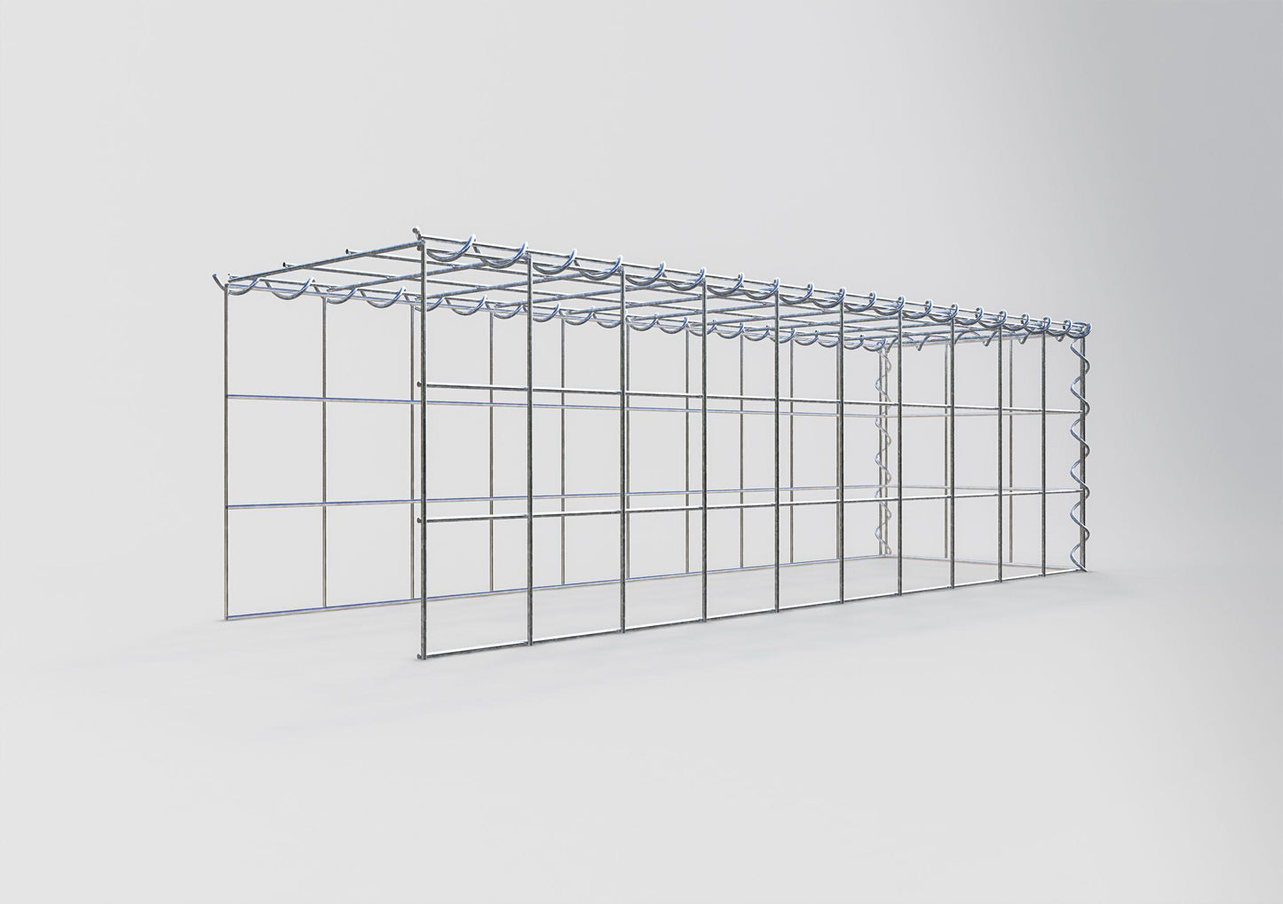 Add-on schanskorf type 4 100 cm x 30 cm x 30 cm (L x H x D), maaswijdte 10 cm x 10 cm, spiraalvormig