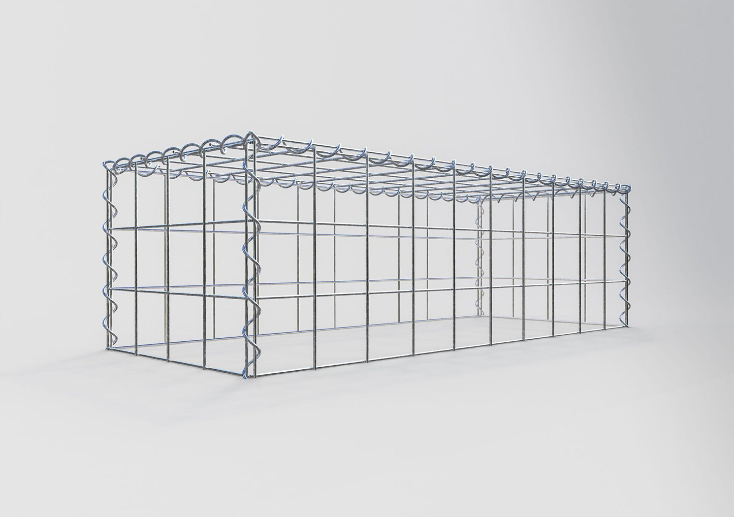 Extra gabion typ 3 100 cm x 30 cm x 40 cm (L x H x D), maskstorlek 10 cm x 10 cm, spiral