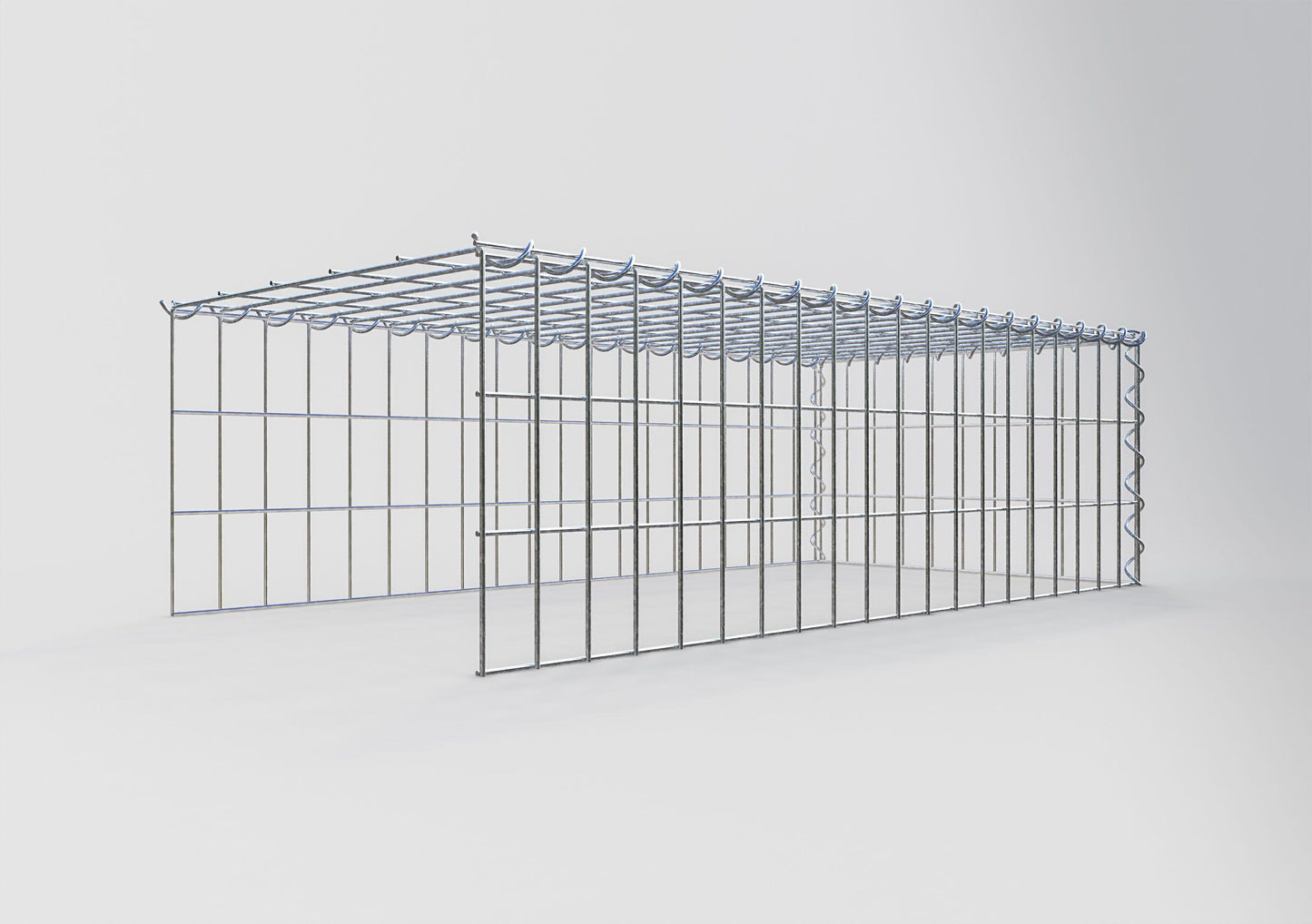 Opvokset gabion type 4 100 cm x 30 cm x 50 cm (L x H x D), maskestørrelse 5 cm x 10 cm, spiral