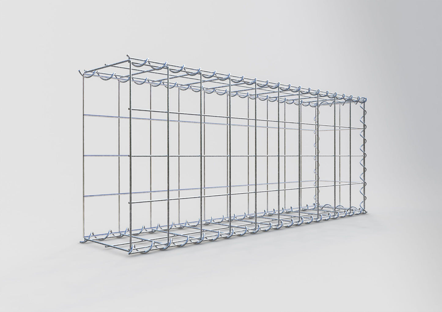 Påväxt gabion typ 2 100 cm x 40 cm x 20 cm (L x H x D), maskstorlek 10 cm x 10 cm, spiral