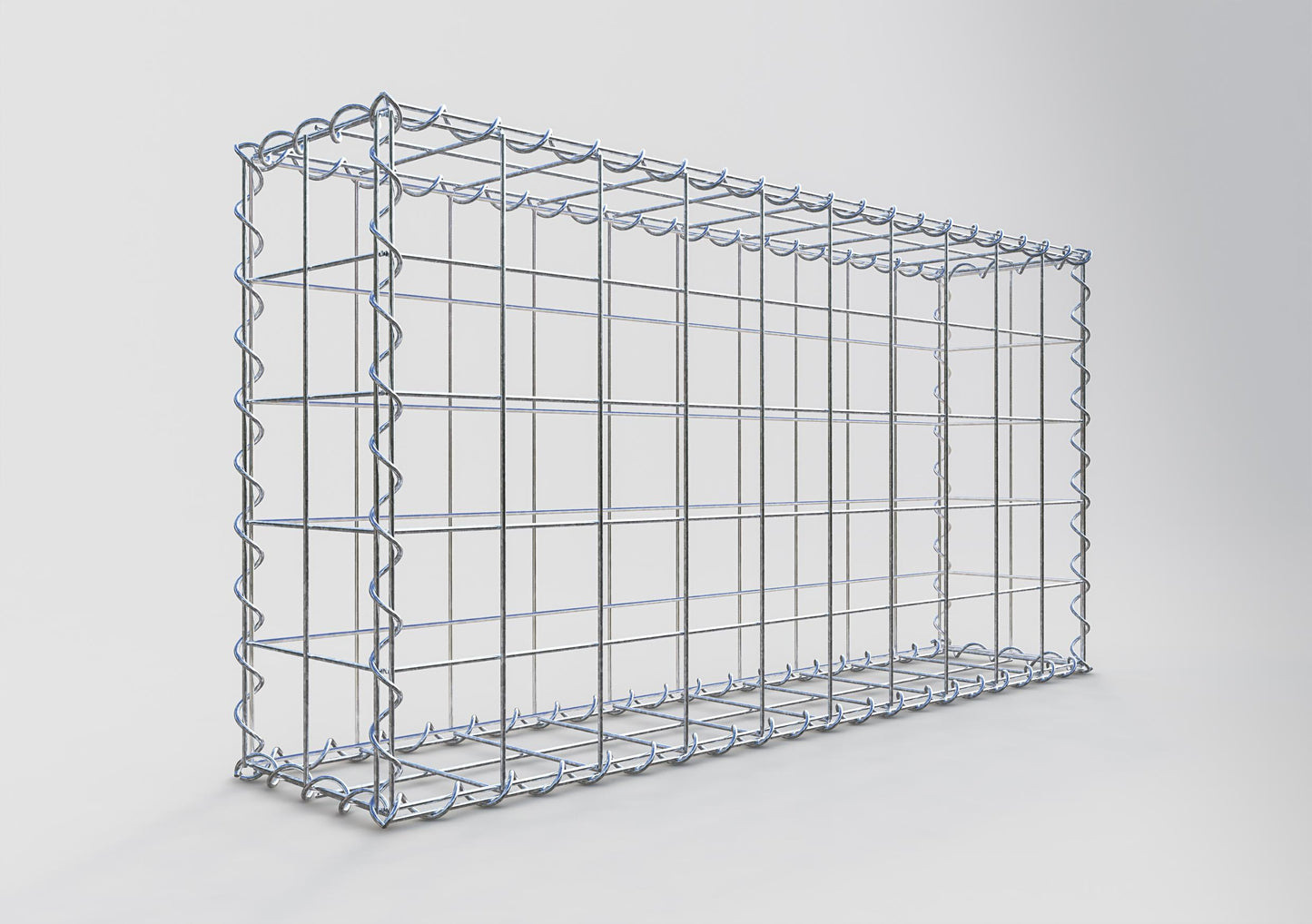 Gabione 100 cm x 50 cm x 20 cm (L x H x T), Maschenweite 10 cm x 10 cm, Spirale