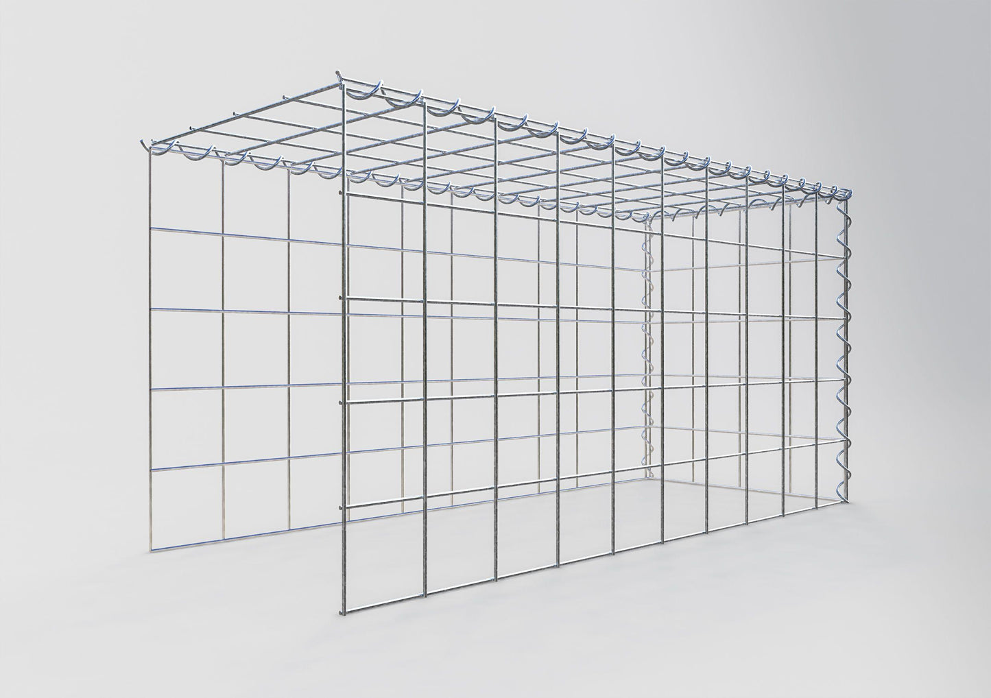 Gabion rapporté type 4 100 cm x 50 cm x 40 cm (L x H x P), mailles 10 cm x 10 cm, spirale