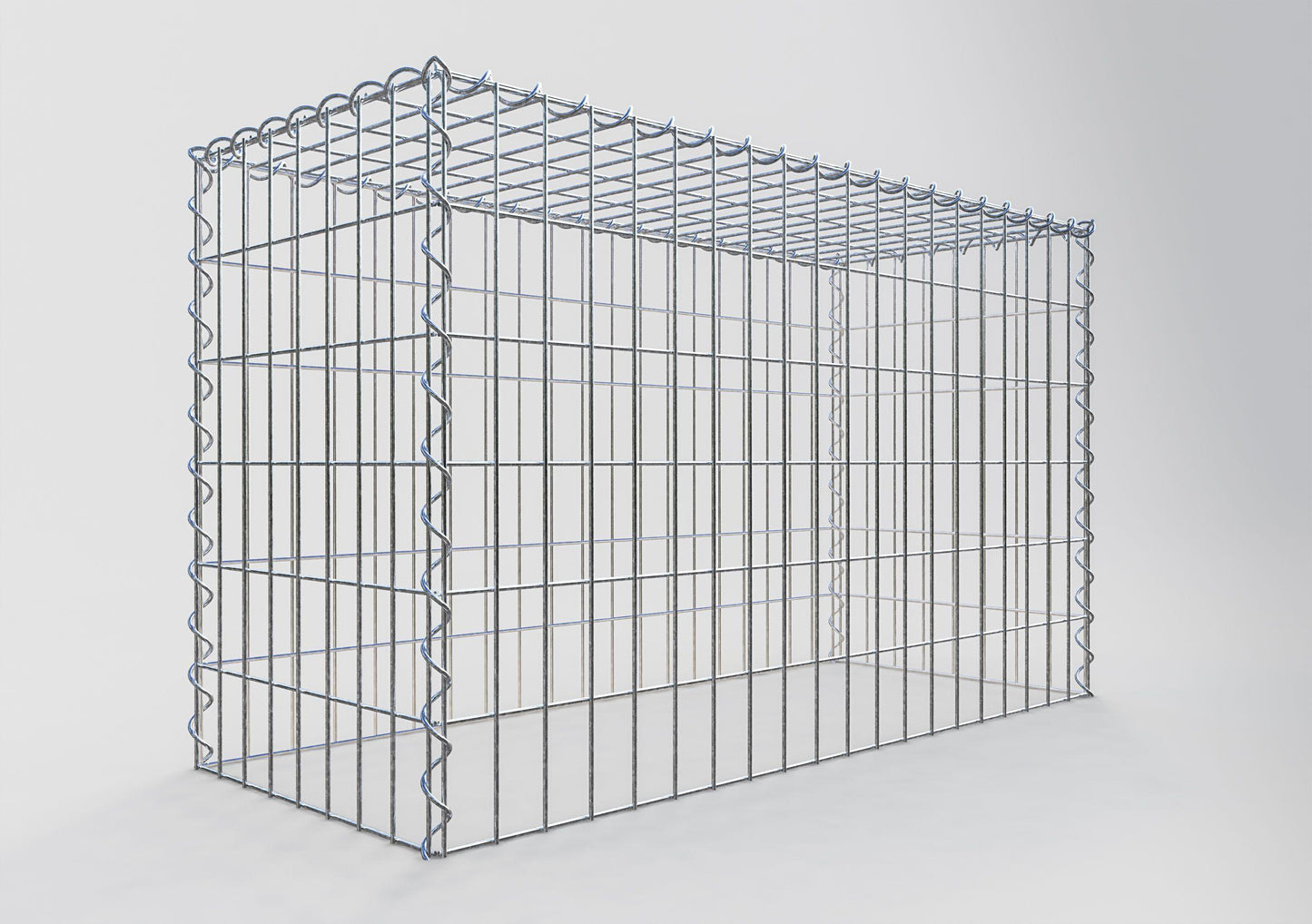 Opvokset gabion type 3 100 cm x 60 cm x 40 cm (L x H x D), maskestørrelse 5 cm x 10 cm, spiral