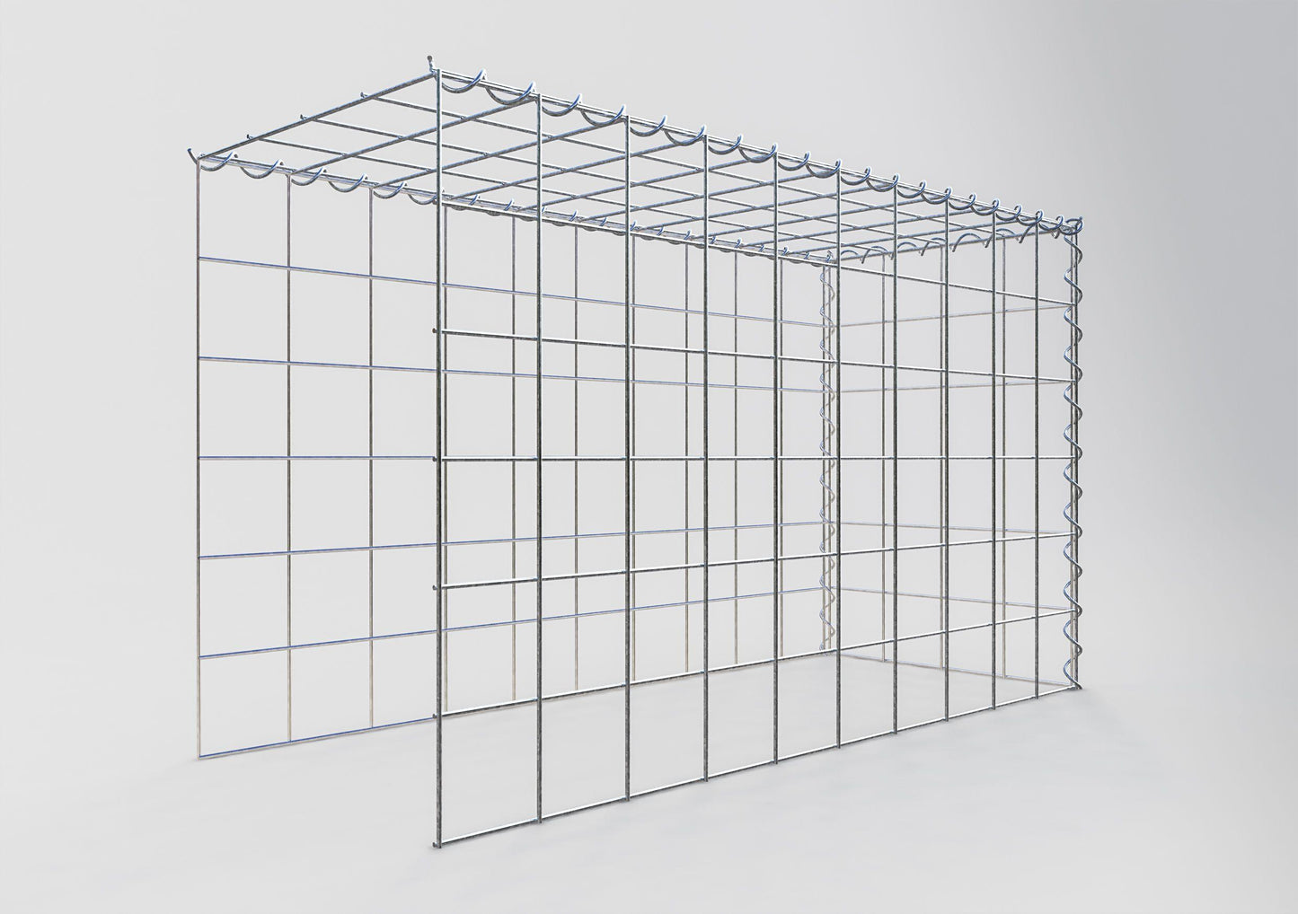 Add-on schanskorf type 4 100 cm x 60 cm x 40 cm (L x H x D), maaswijdte 10 cm x 10 cm, spiraal