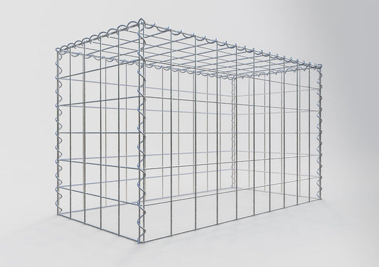 Opvokset gabion type 3 100 cm x 60 cm x 50 cm (L x H x D), maskestørrelse 10 cm x 10 cm, spiral