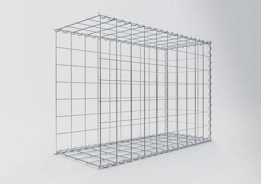 Opvokset gabion type 2 100 cm x 70 cm x 40 cm (L x H x D), maskestørrelse 10 cm x 10 cm, spiral