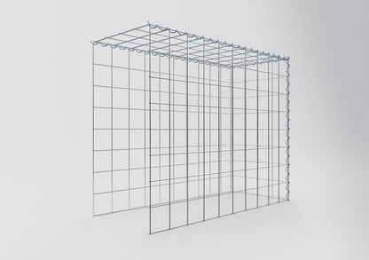 Opbouw schanskorf type 4 100 cm x 80 cm x 40 cm (L x H x D), maaswijdte 10 cm x 10 cm, spiraal