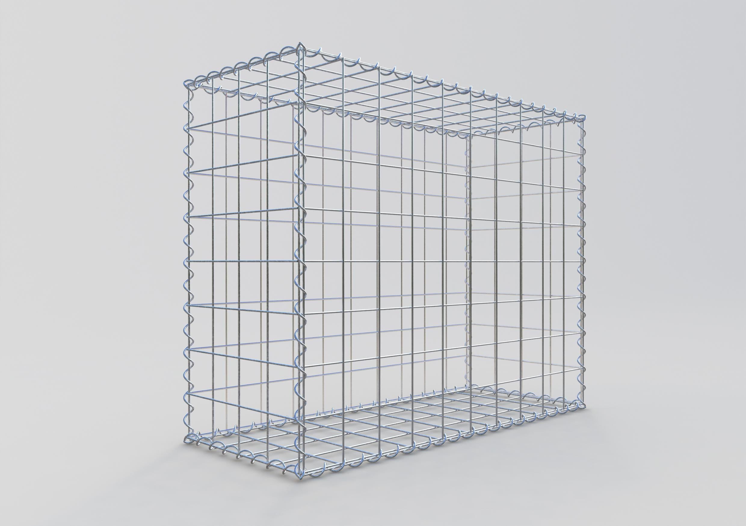 Schanskorf 100 cm x 80 cm x 40 cm (L x H x D), maaswijdte 10 cm x 10 cm, spiraalvormig