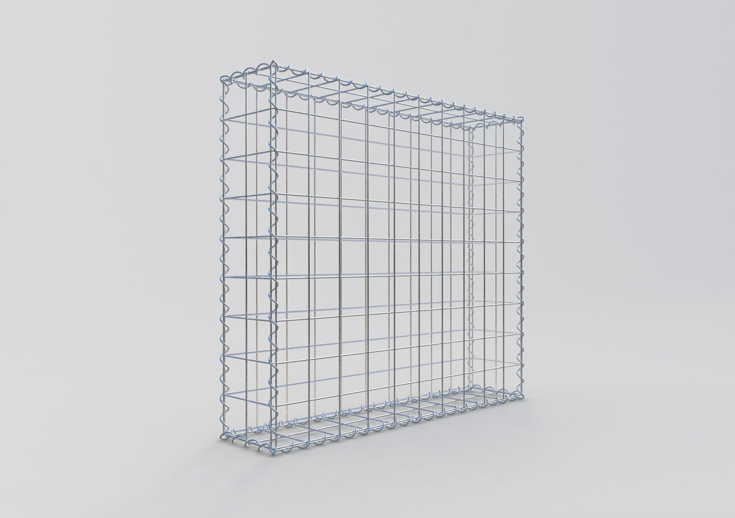 Gabion 100 cm x 90 cm x 20 cm (L x H x D), maskestørrelse 10 cm x 10 cm, spiral