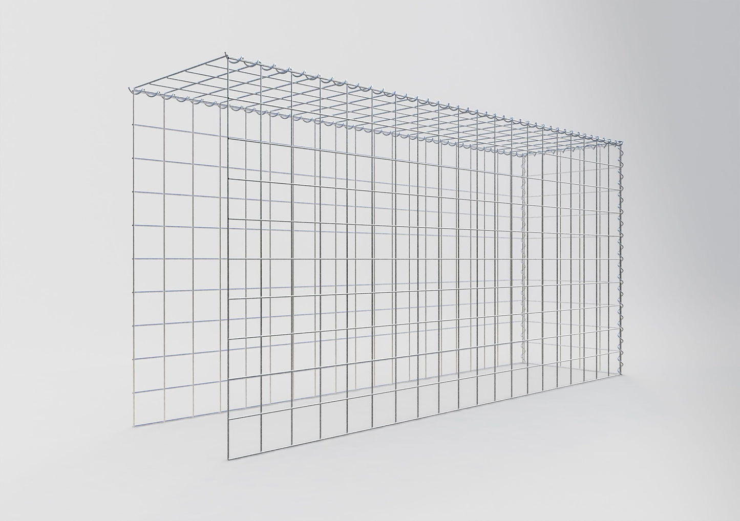 Opvokset gabion type 4 200 cm x 100 cm x 50 cm (L x H x D), maskestørrelse 10 cm x 10 cm, spiral