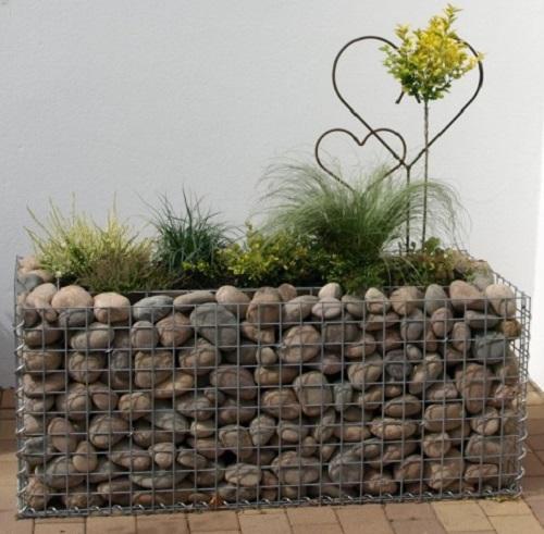 Raised bed square 120 cm x 50 cm x 50 cm (L x H x D), mesh size 5 x 5 cm, wall thickness 10 cm