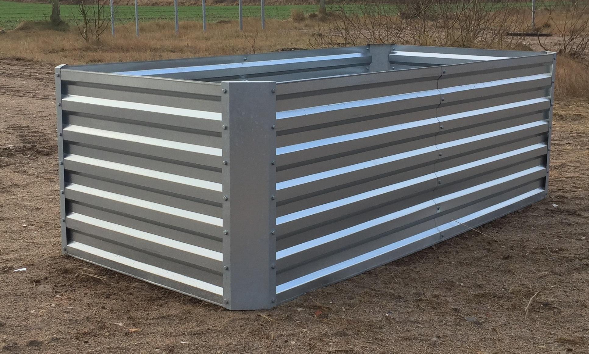 Raised bed made of galvanized sheet metal (184 x 60 x 90 cm)