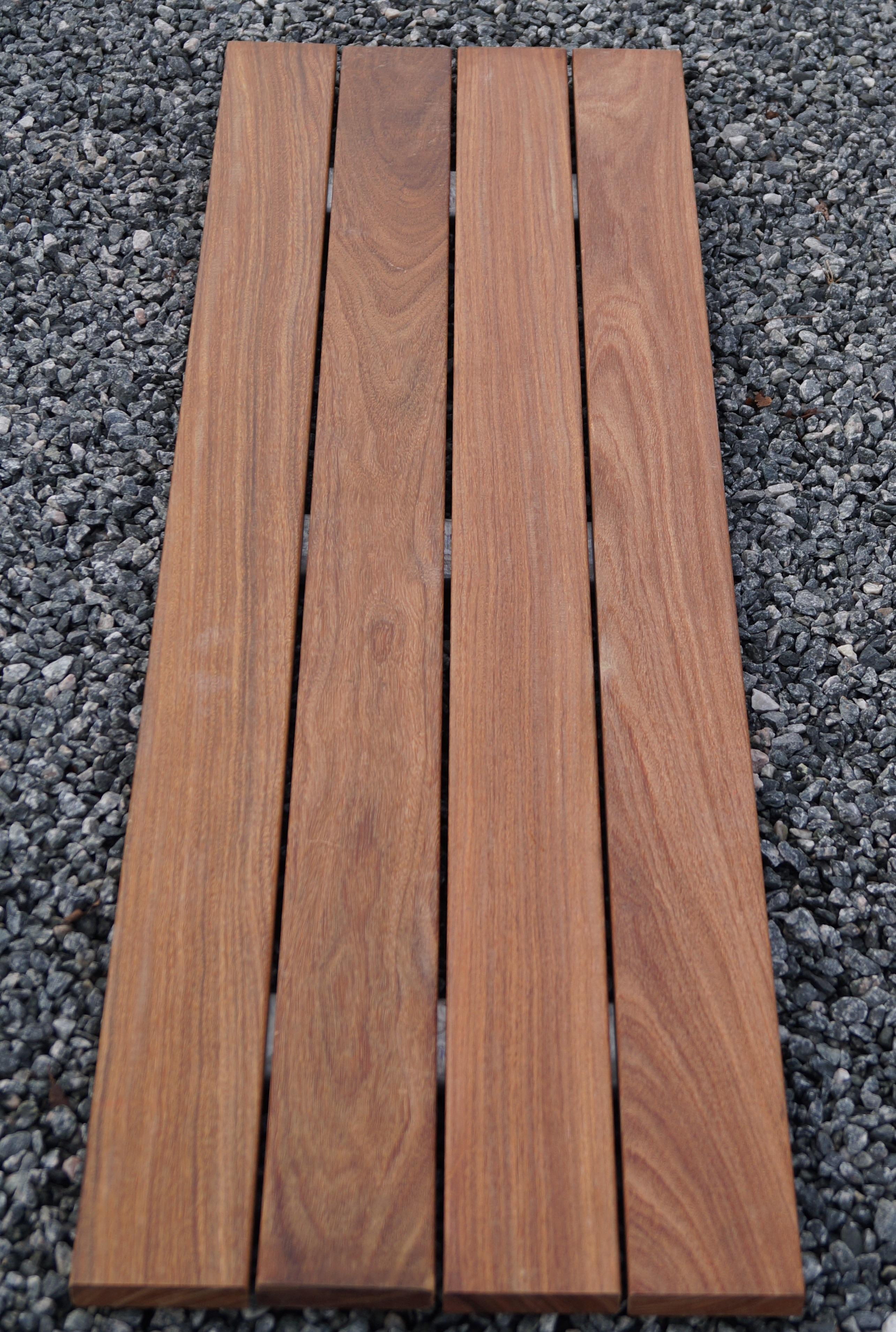 Panchina da giardino con 2 gabbioni - legno Cumaru, 200 cm di lunghezza x 60 cm di altezza x 37 cm di profondità, zincato, MW 5 x 5 cm