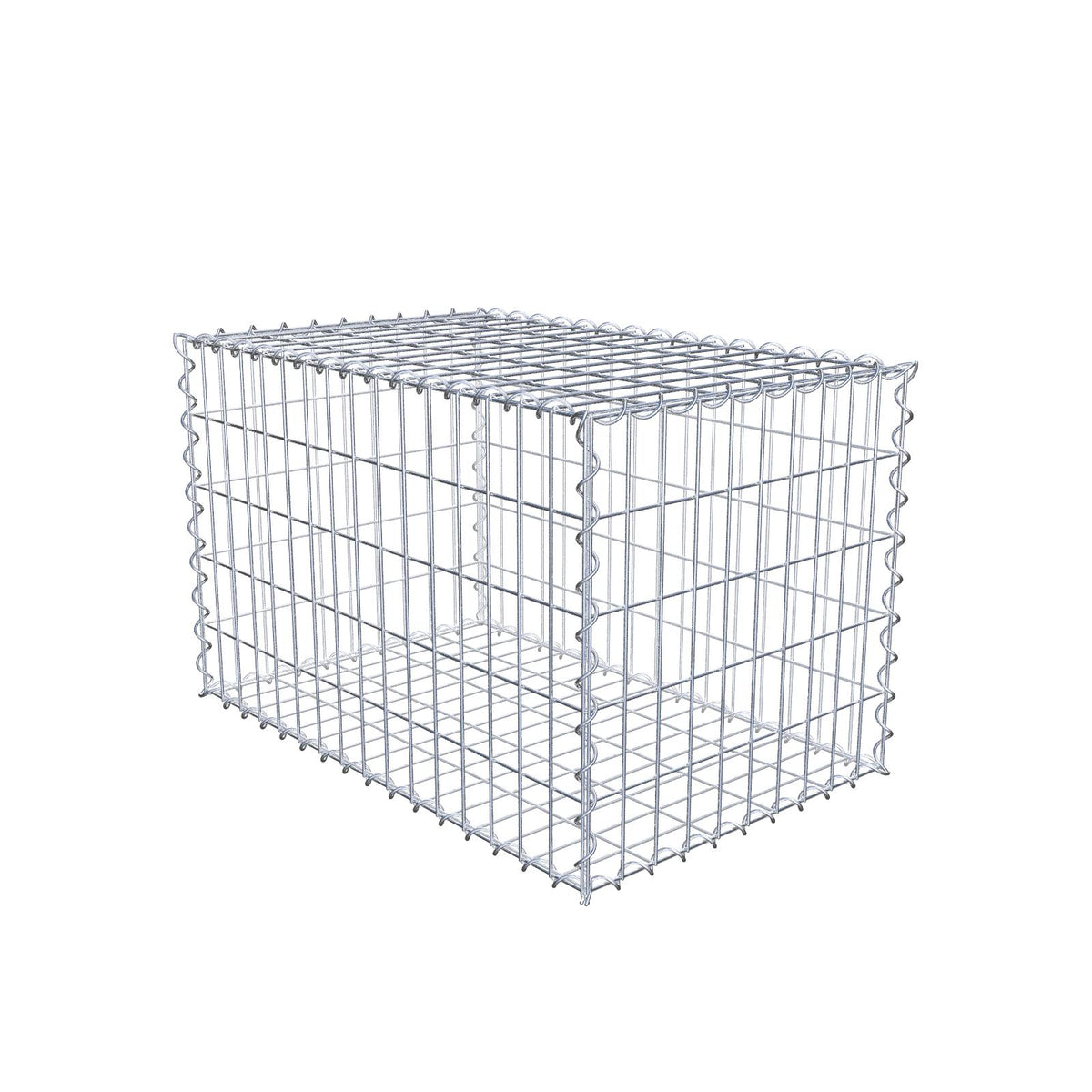 Gabbione 80 cm x 50 cm x 50 cm (L x H x P), maglia 5 cm x 10 cm, spirale