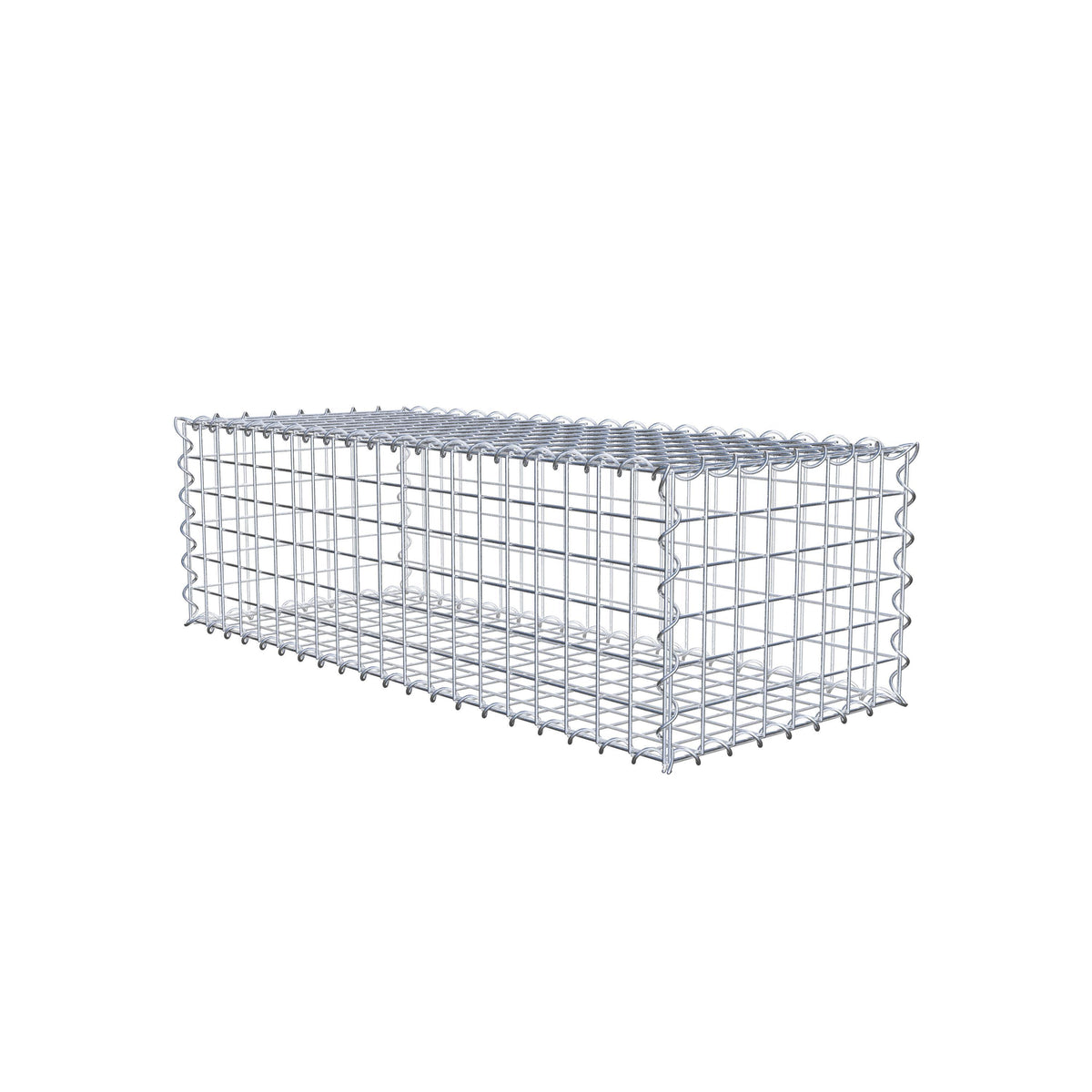 Schanskorf 100 cm x 30 cm x 40 cm (L x H x D), maaswijdte 5 cm x 5 cm, spiraalvormig