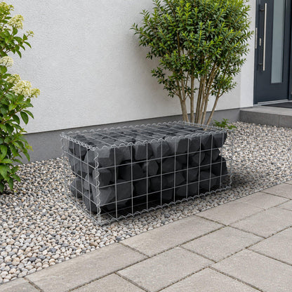 Gabione 100 cm x 40 cm x 50 cm (L x H x T), Maschenweite 10 cm x 10 cm, Spirale