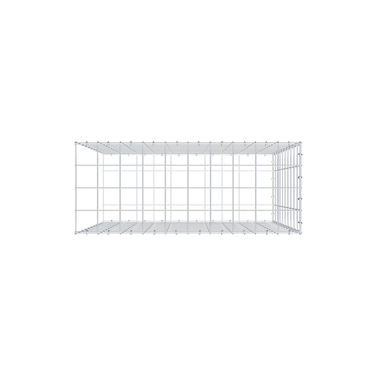 Extra gabion typ 2 100 cm x 100 cm x 40 cm (L x H x D), maskstorlek 10 cm x 10 cm, C-ring