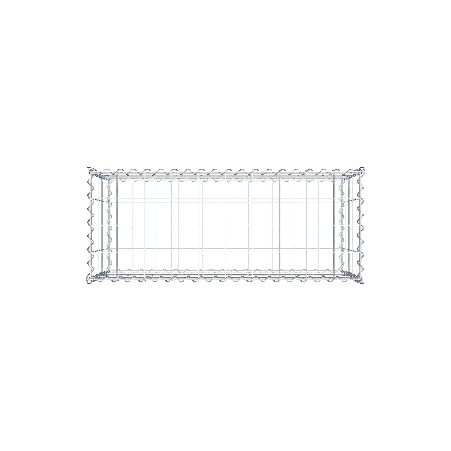 Schanskorf 100 cm x 50 cm x 40 cm (L x H x D), maaswijdte 10 cm x 10 cm, spiraalvormig