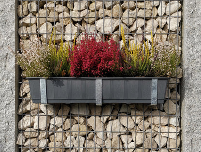 Galvanized flower box holders in a set of 3 for gabions MW 5 x 10