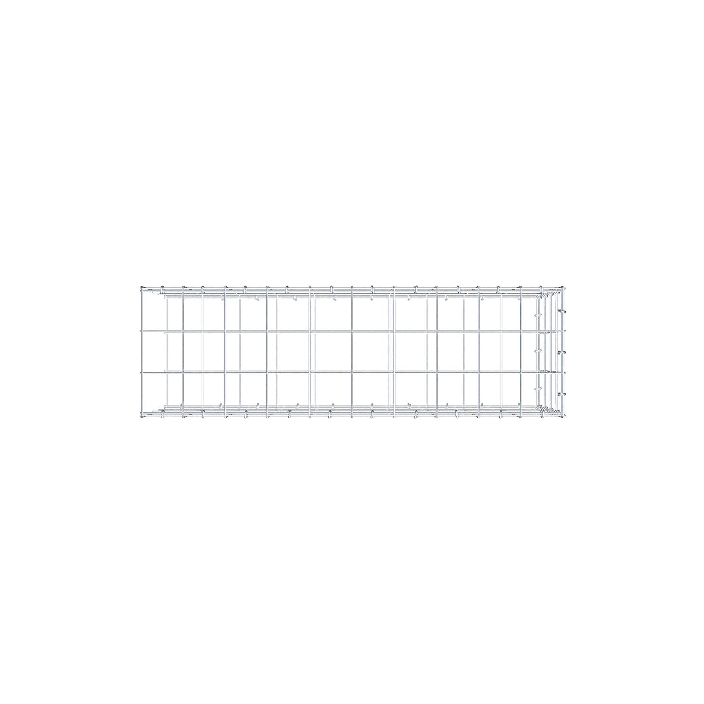 Mounted gabion type 2 100 cm x 40 cm x 30 cm (L x H x D), mesh size 10 cm x 10 cm, C-ring