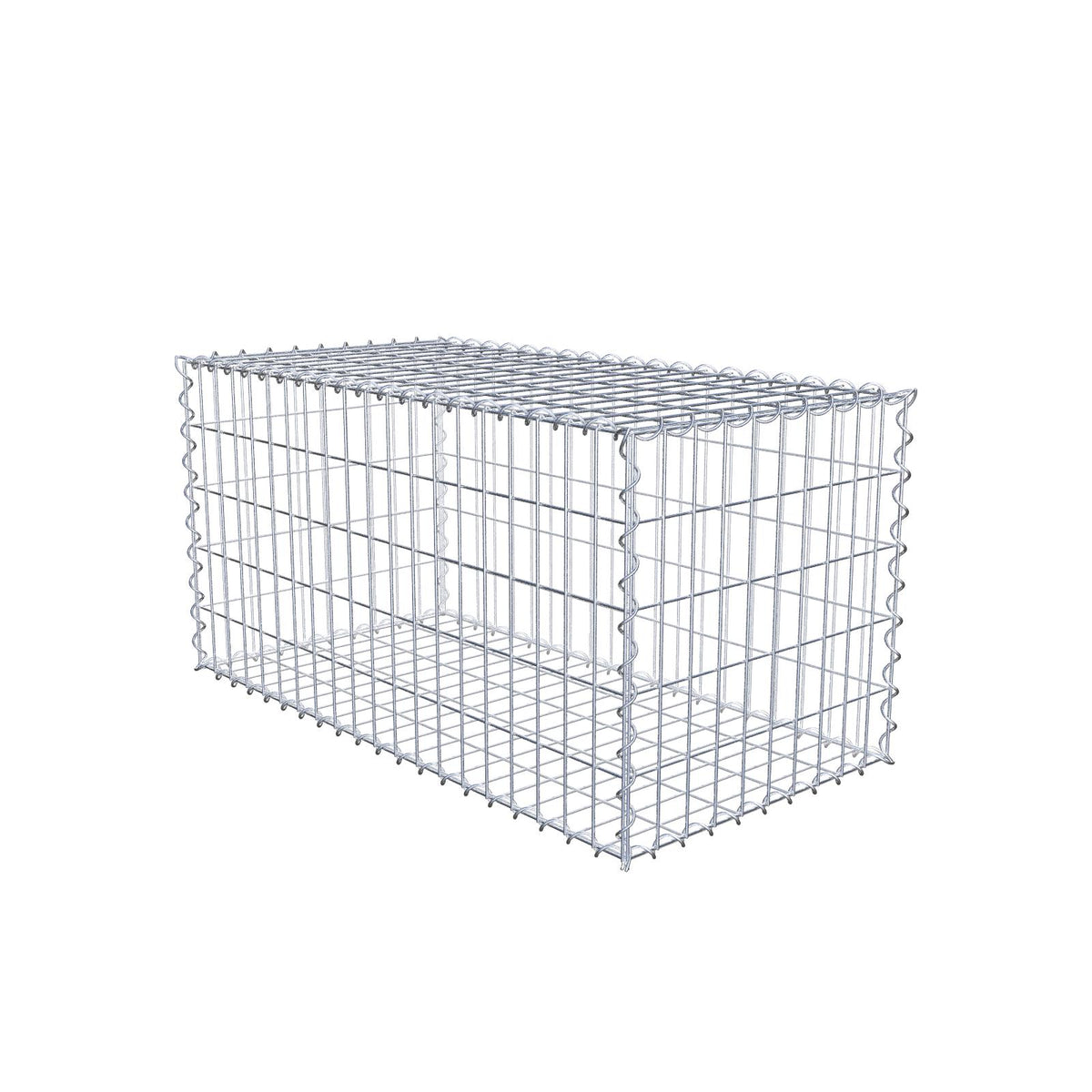 Gabbione 100 cm x 50 cm x 50 cm (L x H x P), maglia 5 cm x 10 cm, spirale