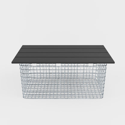 Banco de jardín 102 x 50 x 52 cm MW 5 x 5 cm galvanizado en caliente, con tablero reciclado en antracita