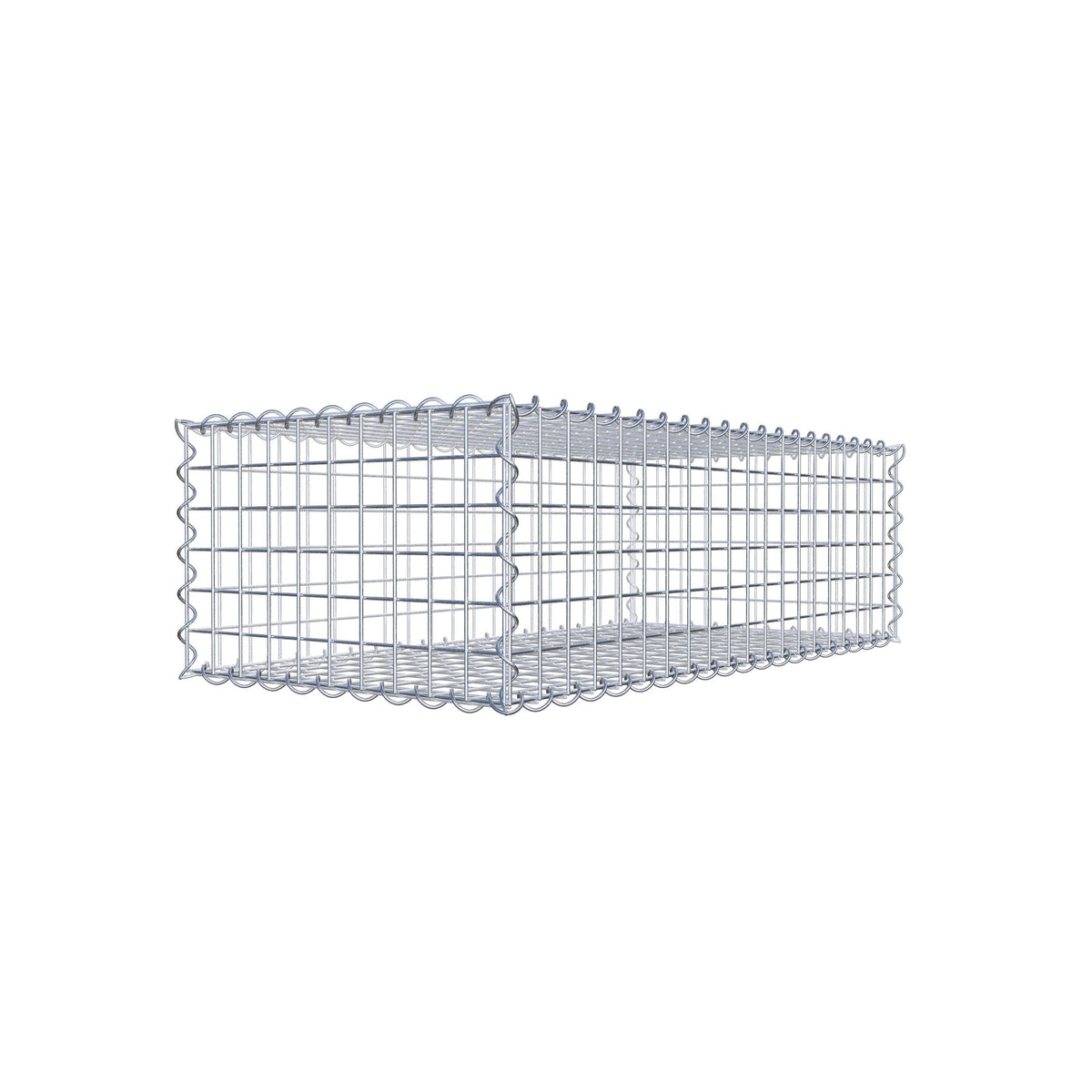 Gabion 100 cm x 30 cm x 50 cm (L x H x D), maskestørrelse 5 cm x 5 cm, spiral