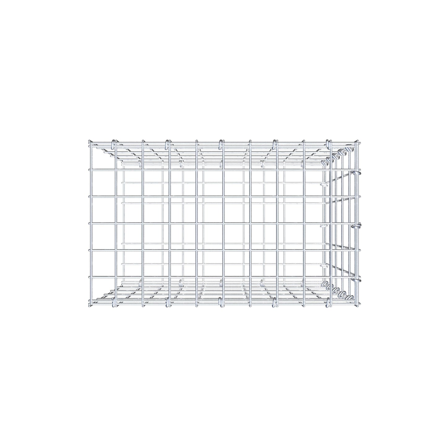Anbaugabione Typ 2 50 cm x 50 cm x 30 cm, Maschenweite 5 cm x 10 cm, C-Ring
