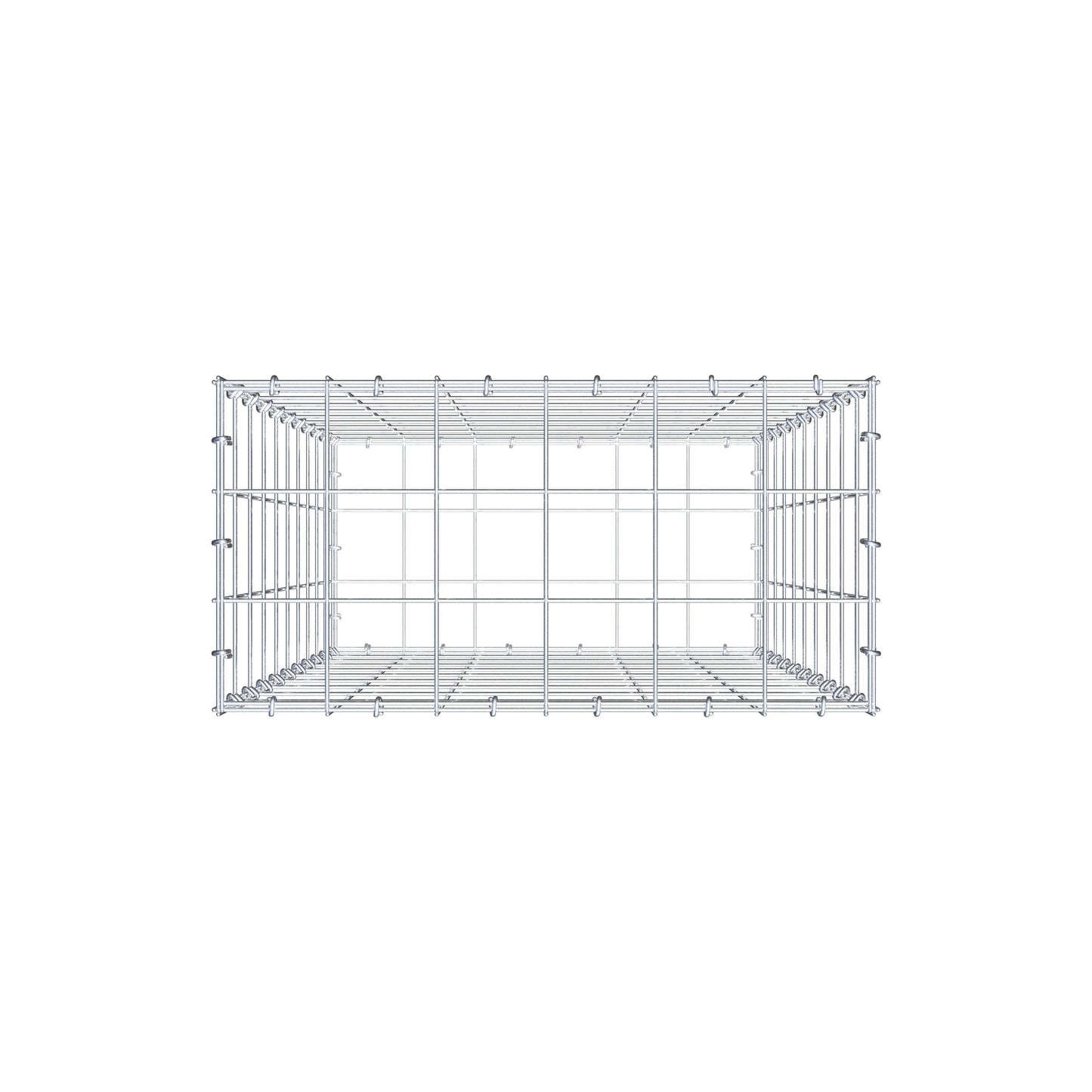 Gabbione 100 cm x 60 cm x 30 cm (L x H x P), maglia 10 cm x 10 cm, anello a C