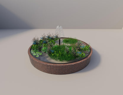 Gabion bassin surélevé rond, diamètre extérieur 412 cm, hauteur 50 cm, mailles 5 x 5 cm, épaisseur de paroi 15 cm