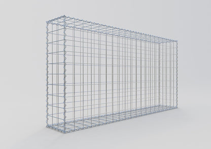 Gavión 200 cm x 100 cm x 30 cm (largo x alto x fondo), malla 10 cm x 10 cm, en espiral