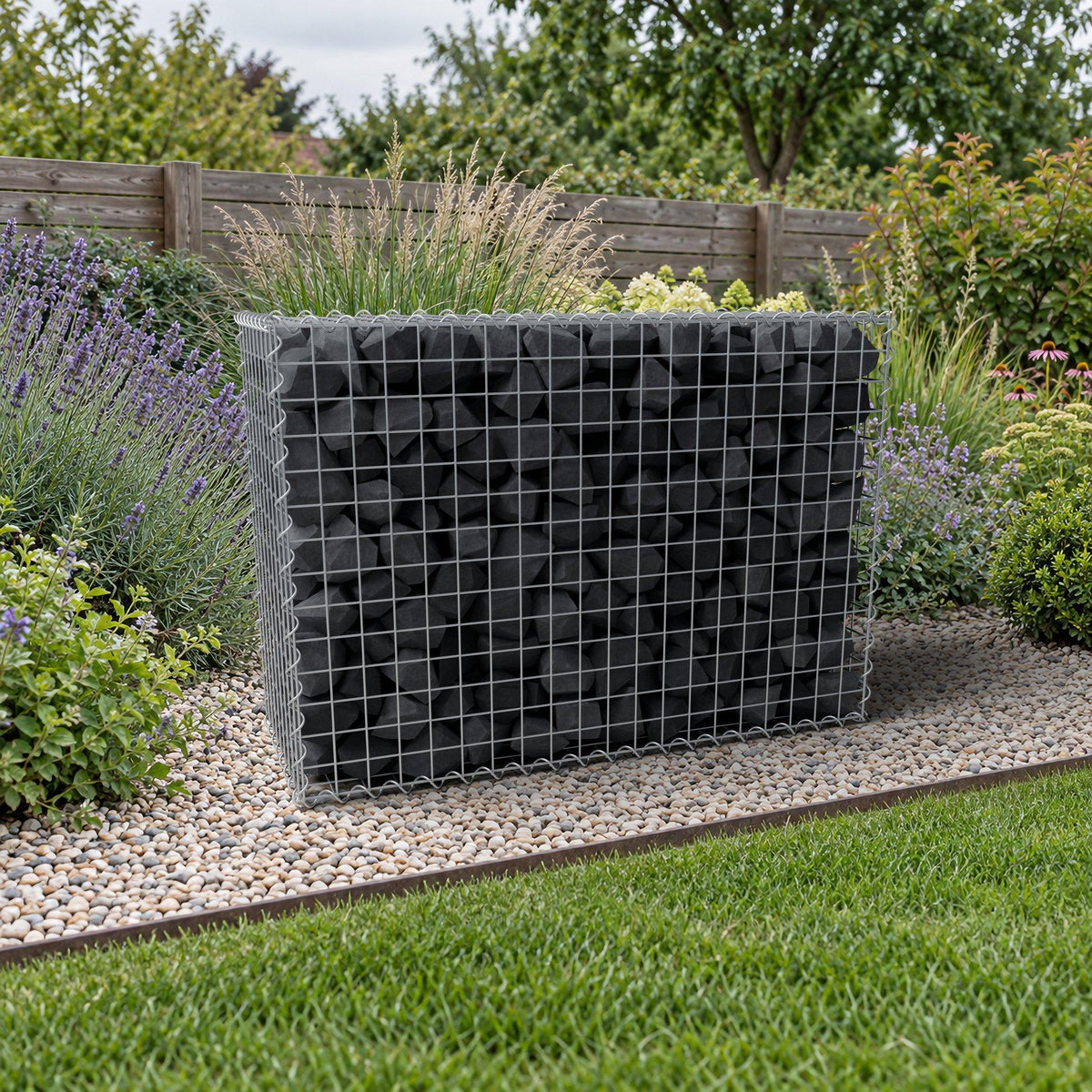 Gabion 100 cm x 70 cm x 40 cm (L x H x D), maskestørrelse 5 cm x 5 cm, spiral