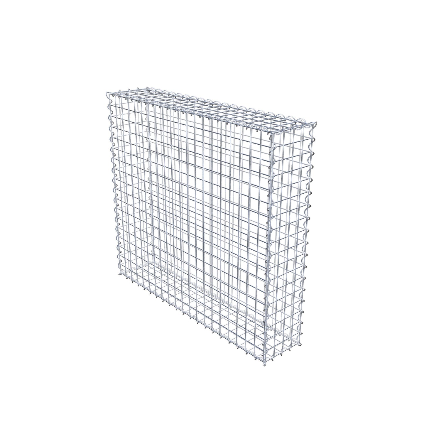 Schanskorf 100 cm x 90 cm x 20 cm (L x H x D), maaswijdte 5 cm x 5 cm, spiraalvormig