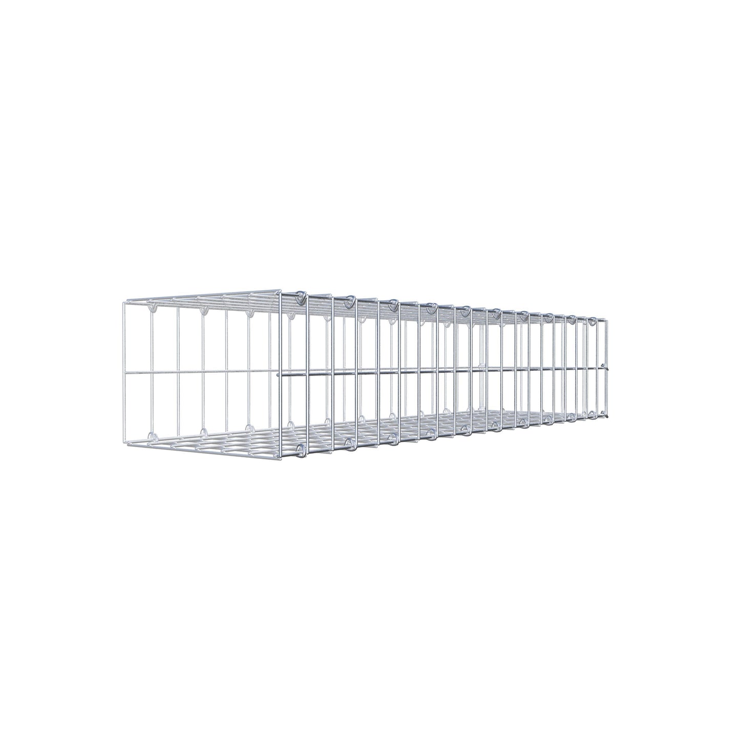 Monteret gabion type 2 100 cm x 20 cm x 30 cm, maskestørrelse 5 cm x 10 cm, C-ring