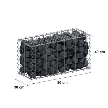Schanskorf 80 cm x 40 cm x 30 cm (L x H x D), maaswijdte 5 cm x 10 cm, spiraalvormig