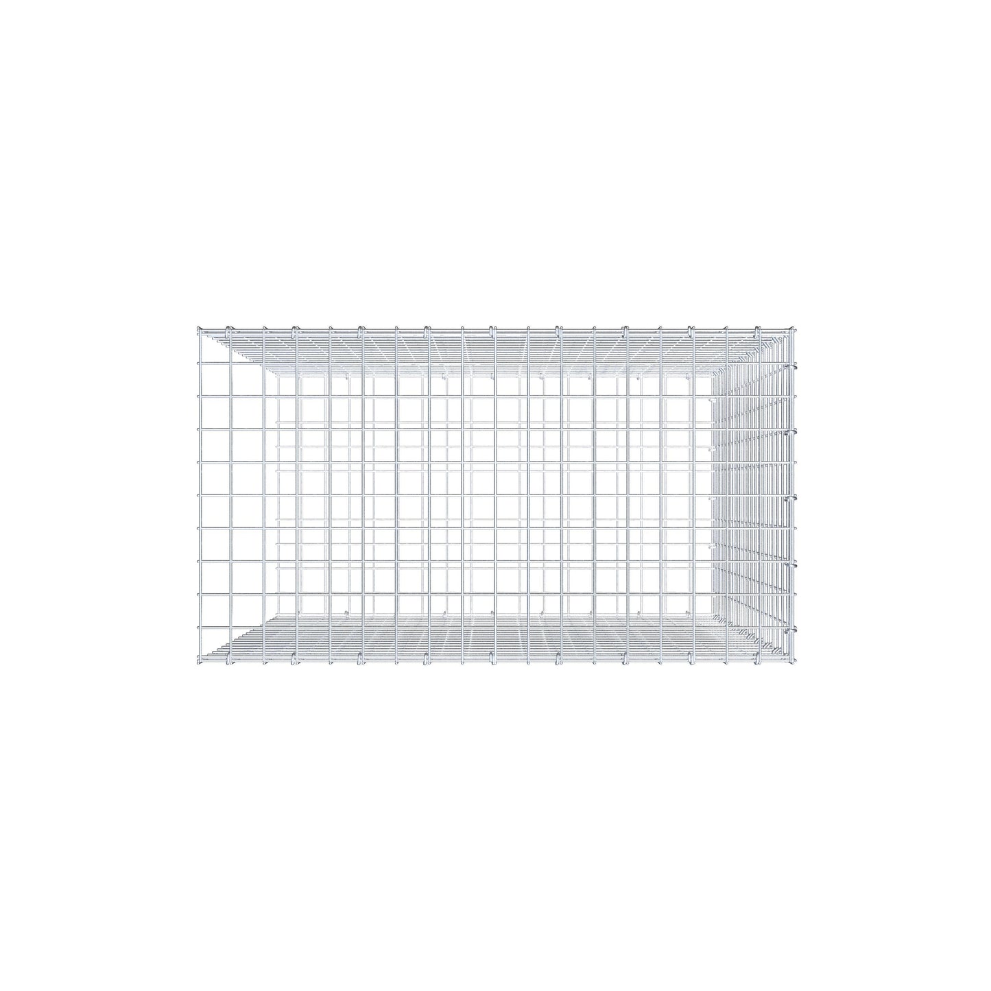 Type 2 oplegkorf 100 cm x 90 cm x 50 cm (L x H x D), maaswijdte 5 cm x 5 cm, C-ring