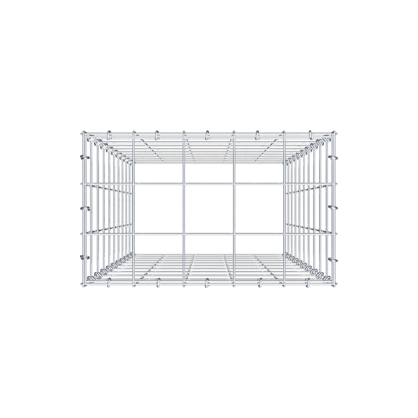 Monteret gabion type 3 100 cm x 50 cm x 30 cm (L x H x D), maskestørrelse 10 cm x 10 cm, C-ring