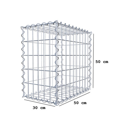 Gabbione 50 cm x 50 cm x 30 cm (L x H x P), maglia 5 cm x 10 cm, spirale