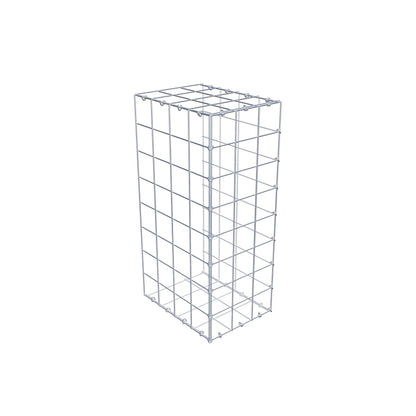 Typ 2 påbyggnadsgabion 80 cm x 40 cm x 30 cm (L x H x D), maskstorlek 10 cm x 10 cm, C-ring