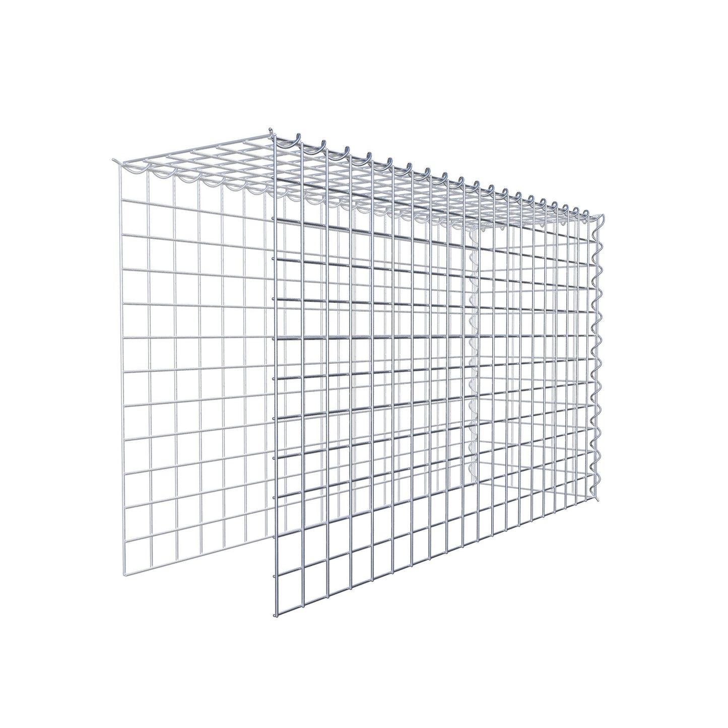 Opvokset gabion type 4 100 cm x 60 cm x 30 cm (L x H x D), maskestørrelse 5 cm x 5 cm, spiral