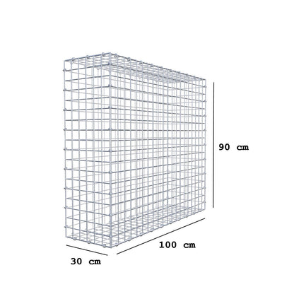Schanskorf 100 cm x 90 cm x 30 cm (L x H x D), maaswijdte 5 x 5 cm, spiraalring
